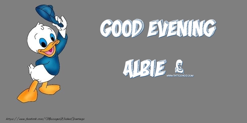 Greetings Cards for Good evening - Good Evening Albie